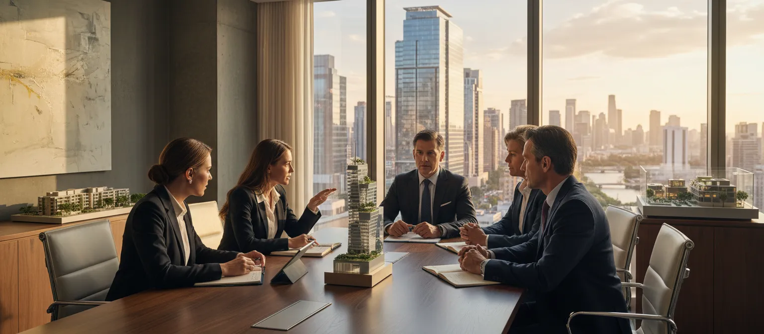 Executive committee boardroom meeting