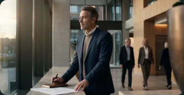 Commercial property owner overlooking leased corporate headquarters