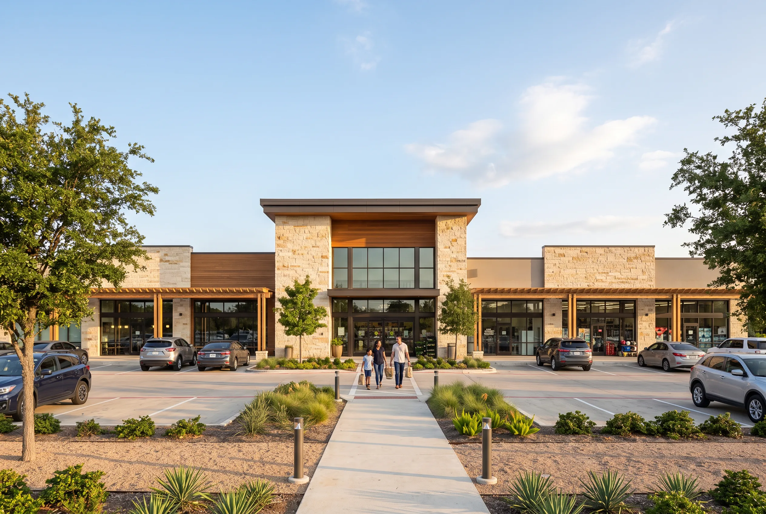 Grocery-anchored necessity-based retail center