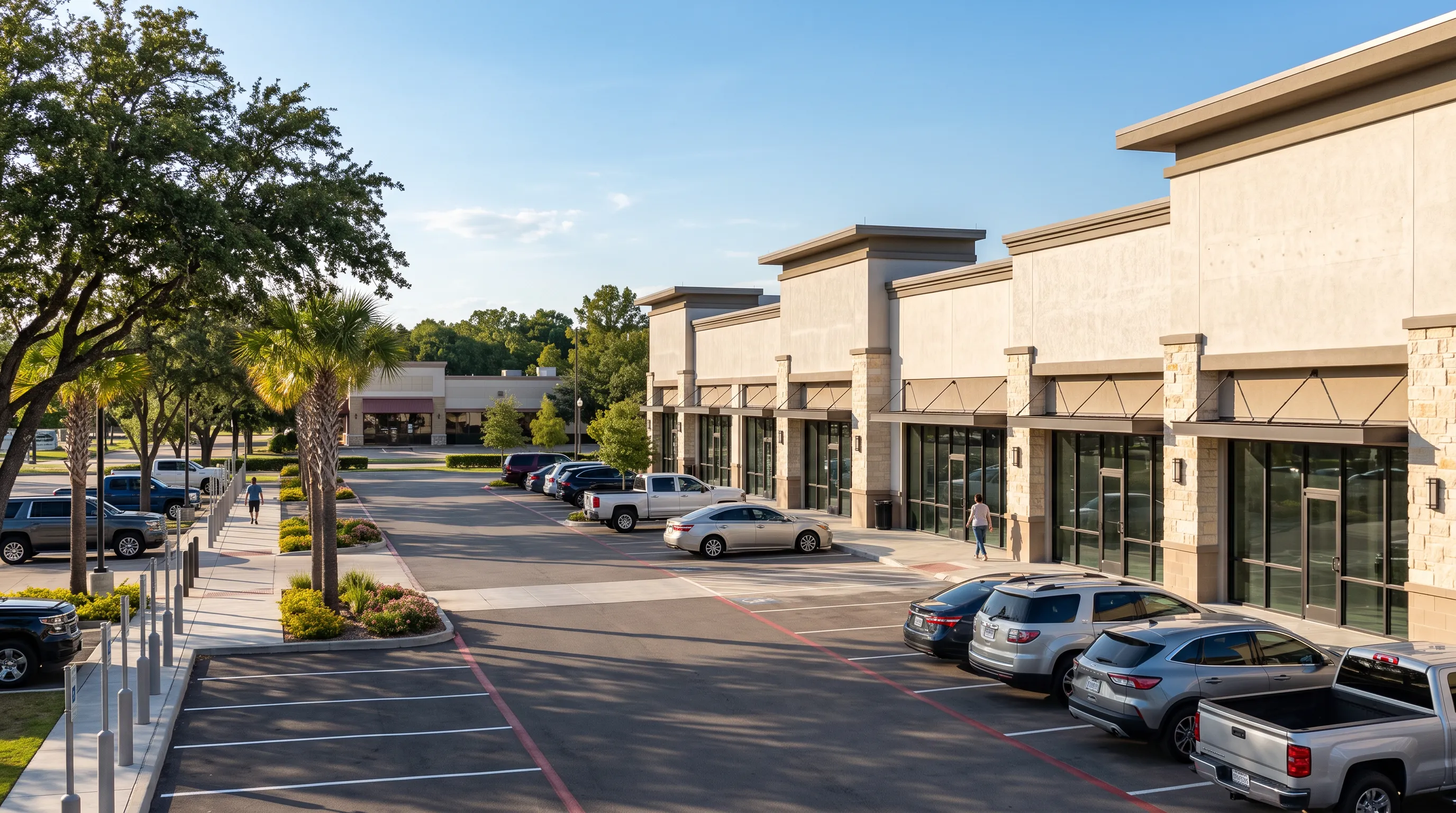 Retail center parking lot